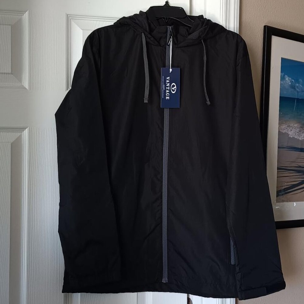 VANTAGE Jacket Mens with Hood Black Size Medium NEW